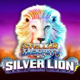 Jackpots logo of Stellar Jackpots with Silver Lion from Lightning Box Game at Lysti Casino